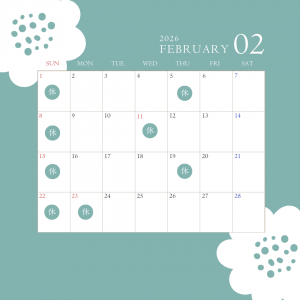 ホワイト オレンジ ナチュラル 風景 2024年1月のスケジュール 営業日カレンダー インスタグラム投稿